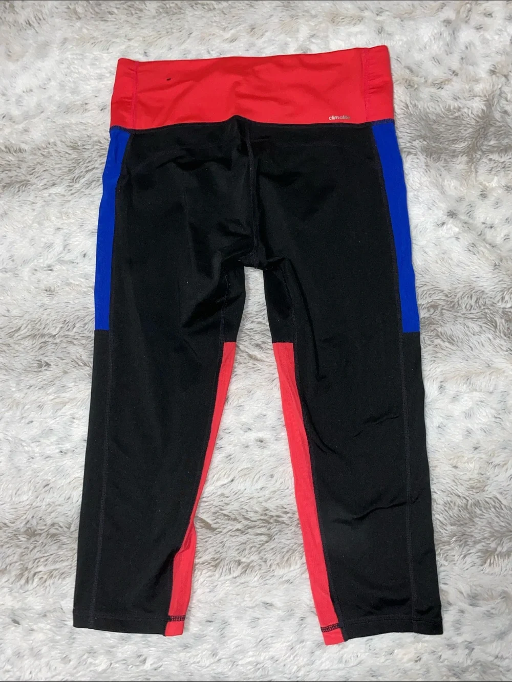adidas Kids Black, Red & Blue Colorblock Leggings